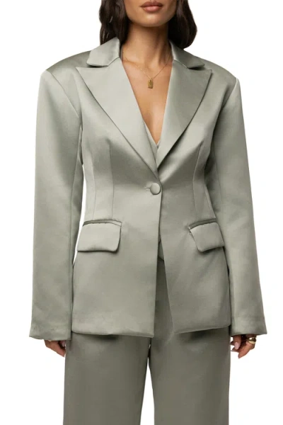Jluxlabel Victoria Satin Blazer In Pink