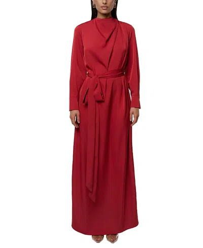Jluxlabel Victoria Satin Maxi Dress In Red