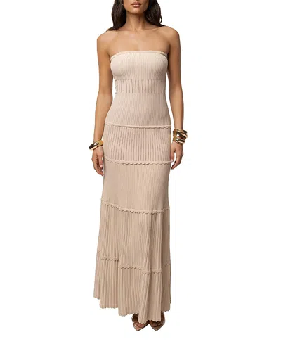 Jluxlabel Vienna Strapless Maxi Dress In Neutral