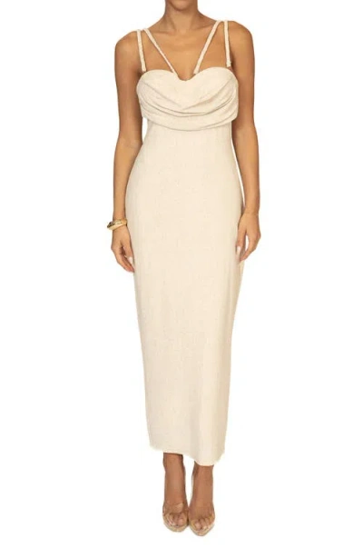 Jluxlabel Visions Of You Sleeveless Dress In Beige