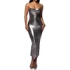 Jluxlabel Visions Of You Sleeveless Maxi Dress In Silver