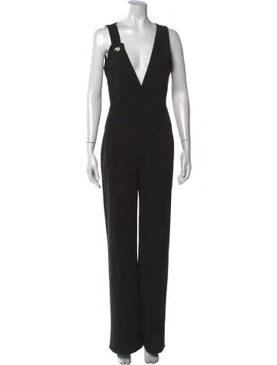 Pre-owned Jluxlabel V-neck Jumpsuit In Black