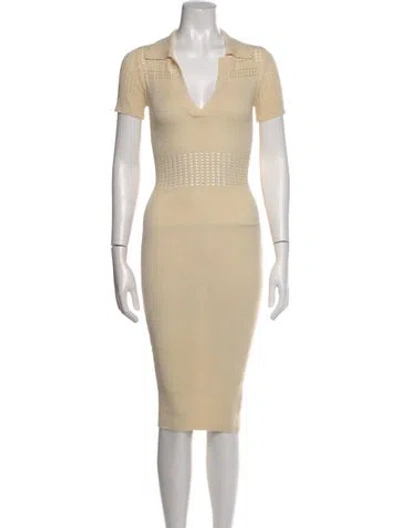 Pre-owned Jluxlabel V-neck Knee-length Dress In Neutral