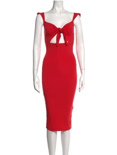 Pre-owned Jluxlabel V-neck Knee-length Dress In Red