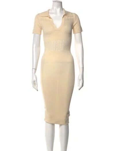 Pre-owned Jluxlabel V-neck Knee-length Dress W/ Tags In Neutrals