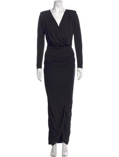 Pre-owned Jluxlabel V-neck Long Dress W/ Tags In Black