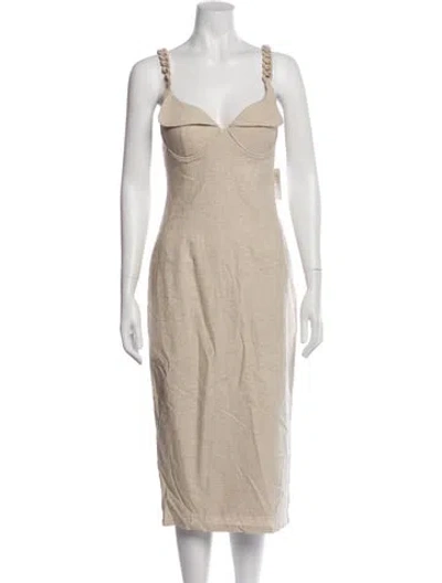 Pre-owned Jluxlabel V-neck Long Dress W/ Tags In Neutral