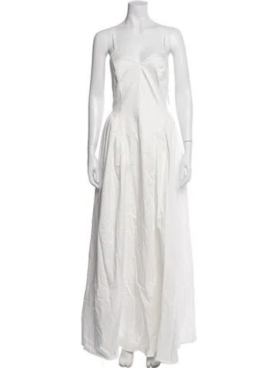 Pre-owned Jluxlabel V-neck Long Dress W/ Tags In White