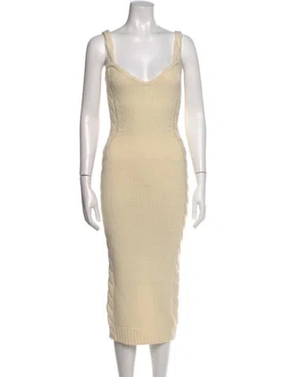 Pre-owned Jluxlabel V-neck Midi Length Dress W/ Tags In Neutral