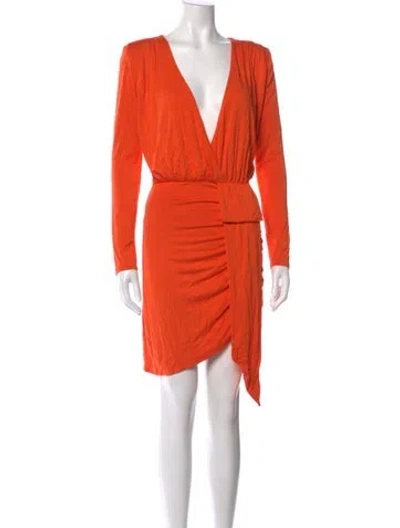 Pre-owned Jluxlabel V-neck Mini Dress In Orange