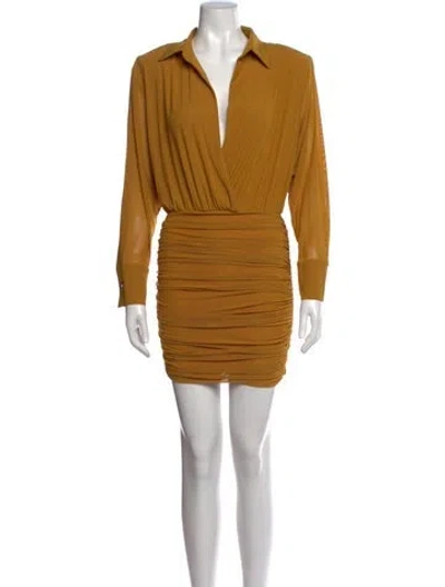Pre-owned Jluxlabel V-neck Mini Dress W/ Tags In Yellow