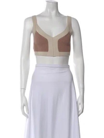 Pre-owned Jluxlabel V-neck Sleeveless Crop Top In Blue
