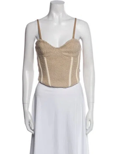 Pre-owned Jluxlabel V-neck Sleeveless Crop Top W/ Tags In Neutral