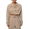 Jluxlabel Wanderlust Long Sleeve Crop Top In Neutral