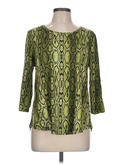 Jm Collection 3/4 Sleeve Blouse In Animal Print