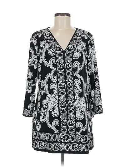Pre-owned Jm Collection 3/4 Sleeve Blouse In Black