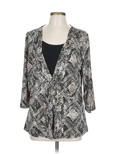 Pre-owned Jm Collection 3/4 Sleeve Blouse In Black