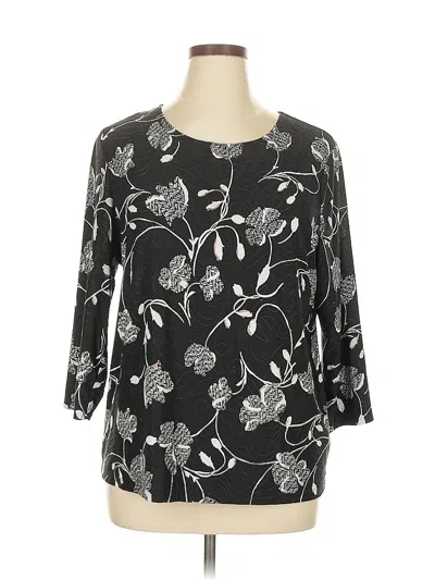Pre-owned Jm Collection 3/4 Sleeve Blouse In Black