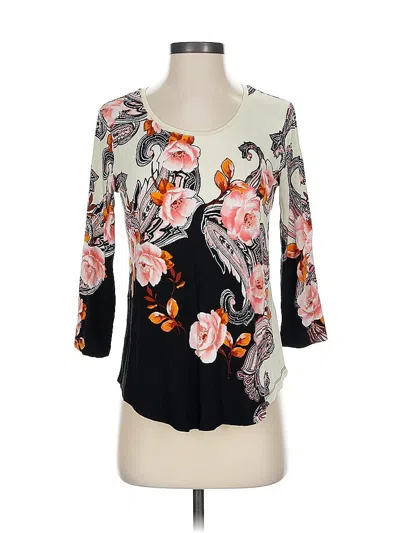 Pre-owned Jm Collection 3/4 Sleeve Blouse In Black