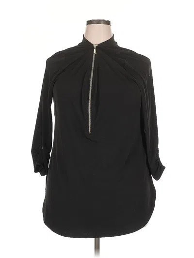 Pre-owned Jm Collection 3/4 Sleeve Blouse In Black