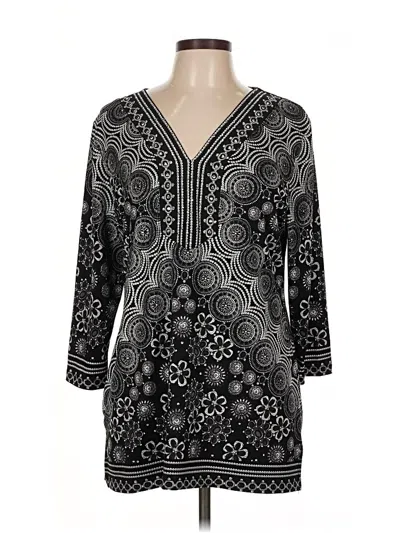 Pre-owned Jm Collection 3/4 Sleeve Blouse In Black
