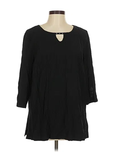 Pre-owned Jm Collection 3/4 Sleeve Blouse In Black