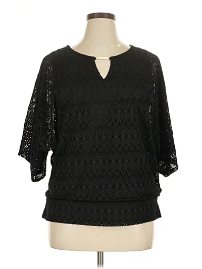 Pre-owned Jm Collection 3/4 Sleeve Blouse In Black