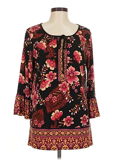 Pre-owned Jm Collection 3/4 Sleeve Blouse In Black