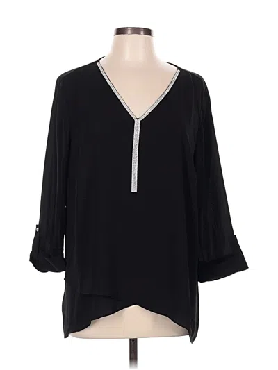 Pre-owned Jm Collection 3/4 Sleeve Blouse In Black