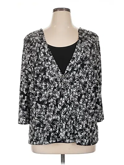Pre-owned Jm Collection 3/4 Sleeve Blouse In Black