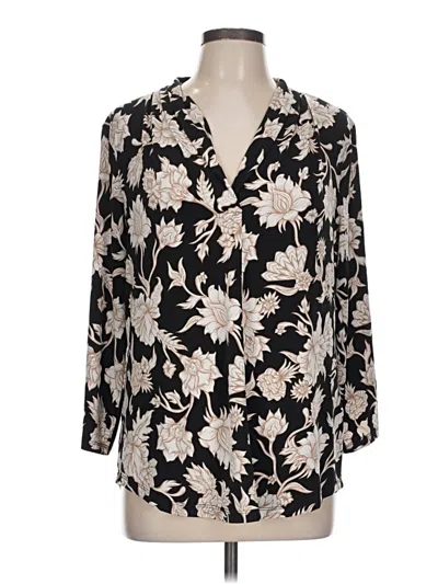 Pre-owned Jm Collection 3/4 Sleeve Blouse In Black