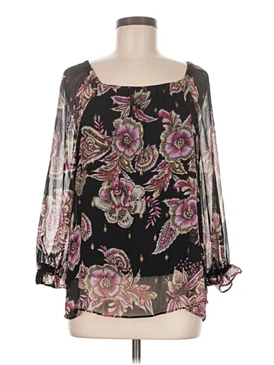 Pre-owned Jm Collection 3/4 Sleeve Blouse In Black