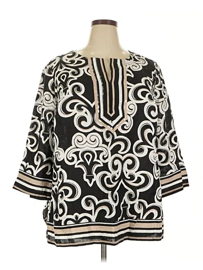 Pre-owned Jm Collection 3/4 Sleeve Blouse In Black