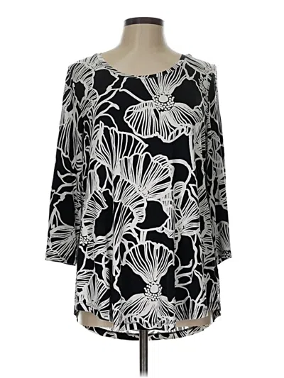 Pre-owned Jm Collection 3/4 Sleeve Blouse In Black