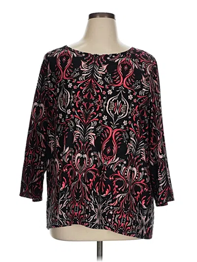 Pre-owned Jm Collection 3/4 Sleeve Blouse In Black