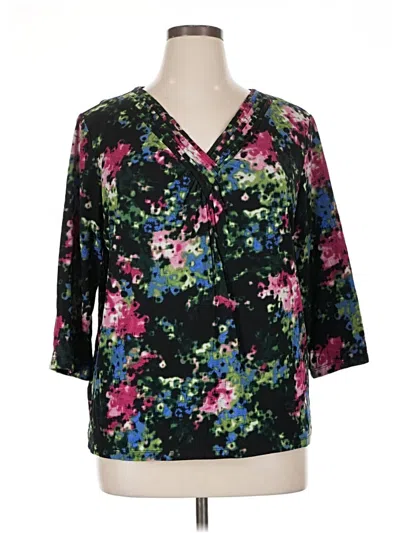 Pre-owned Jm Collection 3/4 Sleeve Blouse In Black