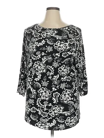 Pre-owned Jm Collection 3/4 Sleeve Blouse In Black