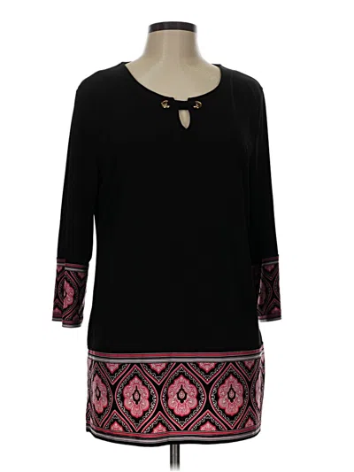 Pre-owned Jm Collection 3/4 Sleeve Blouse In Black