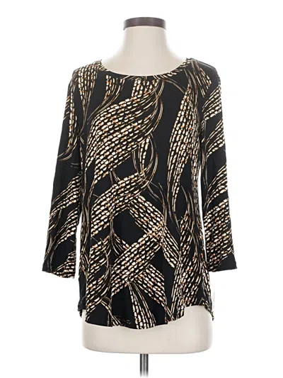 Jm Collection 3/4 Sleeve Blouse In Black