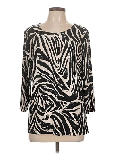 Pre-owned Jm Collection 3/4 Sleeve Blouse In Black