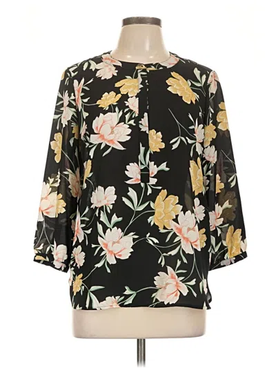 Pre-owned Jm Collection 3/4 Sleeve Blouse In Black