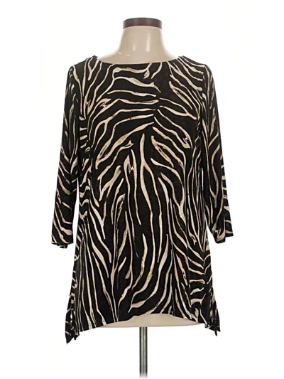 Pre-owned Jm Collection 3/4 Sleeve Blouse In Black