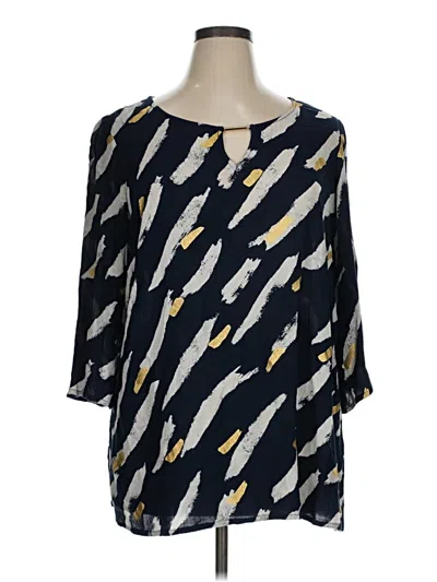 Pre-owned Jm Collection 3/4 Sleeve Blouse In Black
