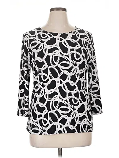 Pre-owned Jm Collection 3/4 Sleeve Blouse In Black