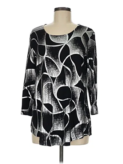 Pre-owned Jm Collection 3/4 Sleeve Blouse In Black