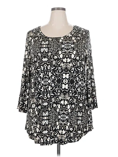 Pre-owned Jm Collection 3/4 Sleeve Blouse In Black