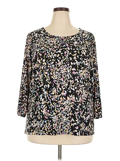 Pre-owned Jm Collection 3/4 Sleeve Blouse In Black