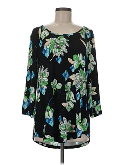Pre-owned Jm Collection 3/4 Sleeve Blouse In Black