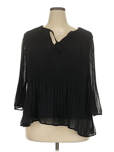 Pre-owned Jm Collection 3/4 Sleeve Blouse In Black