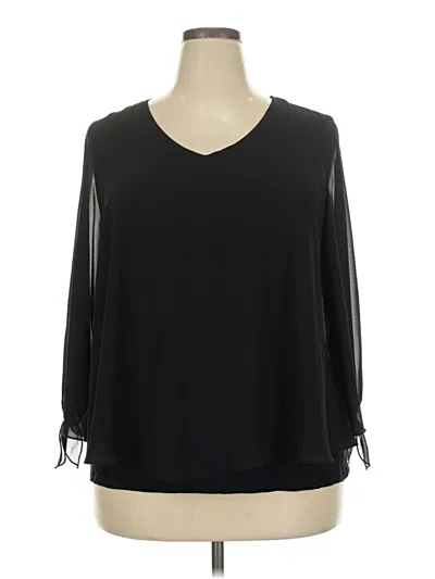 Pre-owned Jm Collection 3/4 Sleeve Blouse In Black